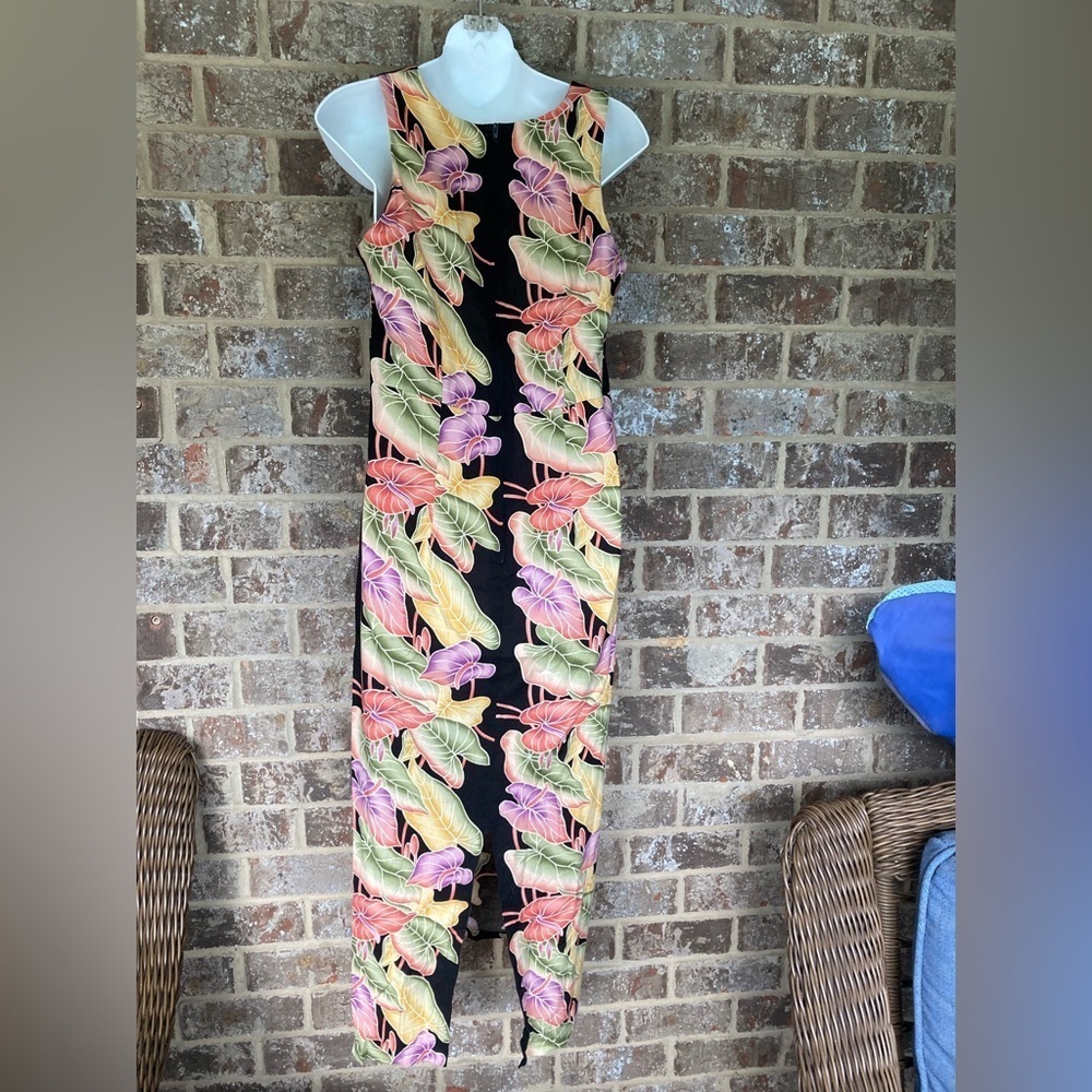 Vintage Hawaiian Maxi Dress, Tropical Print, Hilo Hattie’s Size 10 1990’s - Picture 5 of 13